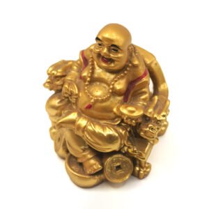 Brass made laughing Buddha idol in Sitting position 1