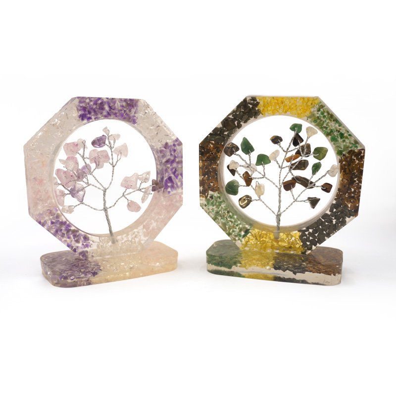 Crystal Gemstone Tree Octagon Resin Frames